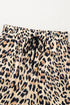 Untamed Spirit Leopard Print Drawstring Wide Leg Flowy Pants